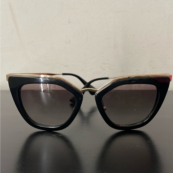 PRADA Cat Eye Black & Gold Sunglasses SPR53S - Picture 8 of 15